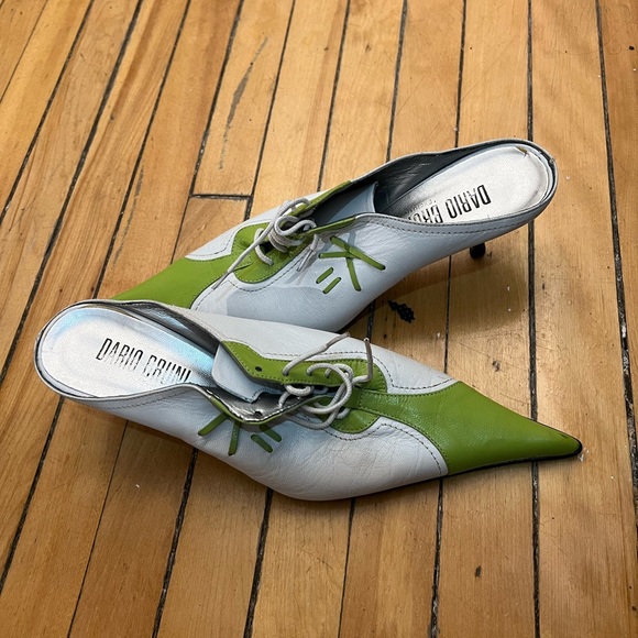 Green Retro Vintage Kitten Heels Size 39 - Picture 4 of 5